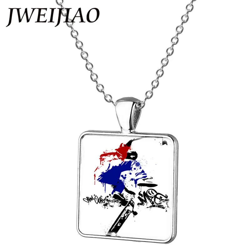 JWEIJIAO Fashion Skateboard Shoes/ Roller Skates/Ice Skate Pendant Necklace Square Charms Sweater Chain Gift ST66 | Украшения и