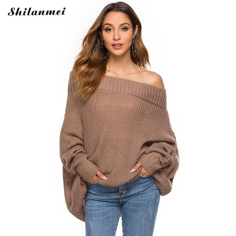 2019 Sexy Off Shoulder Knitted Sweater Women Long Pullover Autumn Winter Pull Femme Jumper Tops Loose Causal Long Sleeve Sweater
2019 Sexy Off Shoulder Knitted Sweater Women Long Pullover Autumn Winter Pull Femme Jumper Tops Loose Causal Long Sleeve Sweater
