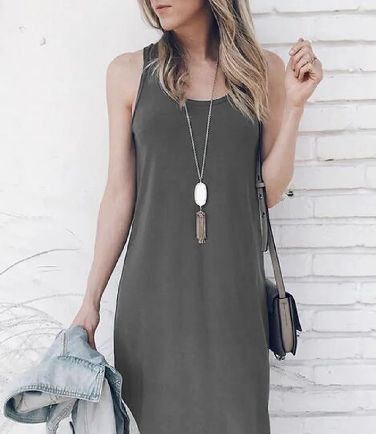 black/burgundy/gray/pink/white cotton loose summer casual dress for women 2019 sleeveless knee-length midi dress plus size XXL
black/burgundy/gray/pink/white cotton loose summer casual dress for women 2019 sleeveless knee-length midi dress plus size XXL