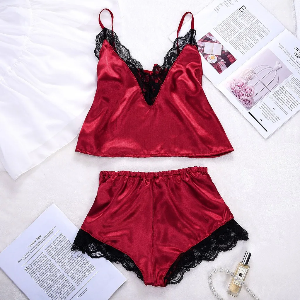 Comfortable Lacy Underwear Sleeping pijamas verano mujer Patchwork Polyester Lingerie Four Season Women's Fashionable Nightwear
Comfortable Lacy Underwear Sleeping pijamas verano mujer Patchwork Polyester Lingerie Four Season Women's Fashionable Nightwear