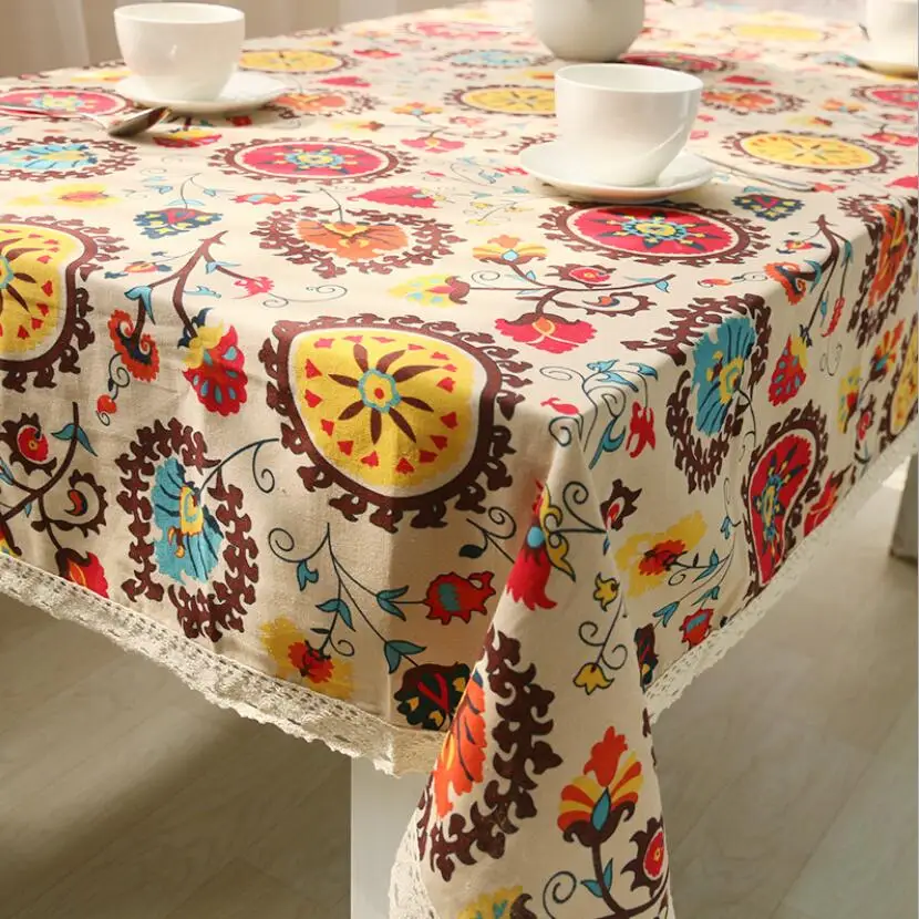 Bohemian Style Folk Sun Flower Tablecloth Rectangular Lace Table Cloth Cotton Linen Floral Obrus Dust Proof Table Cover CZ041
Bohemian Style Folk Sun Flower Tablecloth Rectangular Lace Table Cloth Cotton Linen Floral Obrus Dust Proof Table Cover CZ041