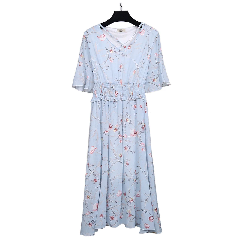 Women's Dress Fashion Flower Plus Increase 4XL Chiffon Leisure 2019 New V-neck Long Section Spring Summer Ladies Dresses Chiffon
Women's Dress Fashion Flower Plus Increase 4XL Chiffon Leisure 2019 New V-neck Long Section Spring Summer Ladies Dresses Chiffon
