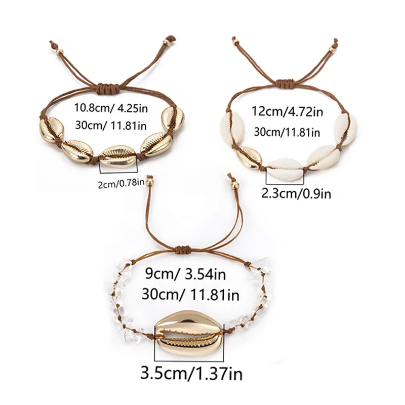 Cowrie Shell Bracelets For Women Delicate Rope Chain Bracelet Beads Charm Bracelet Bohemian Beach Jewelry Gold Color 
Cowrie Shell Bracelets For Women Delicate Rope Chain Bracelet Beads Charm Bracelet Bohemian Beach Jewelry Gold Color