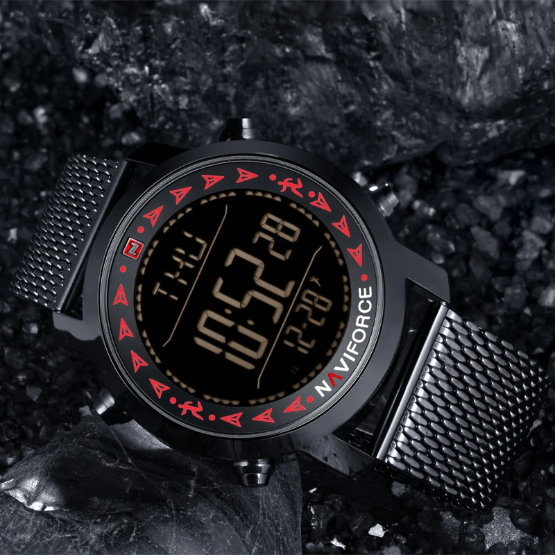 Новые Брендовые мужские часы NAVIFORCE 2018 модные спортивные повседневные Цифровые