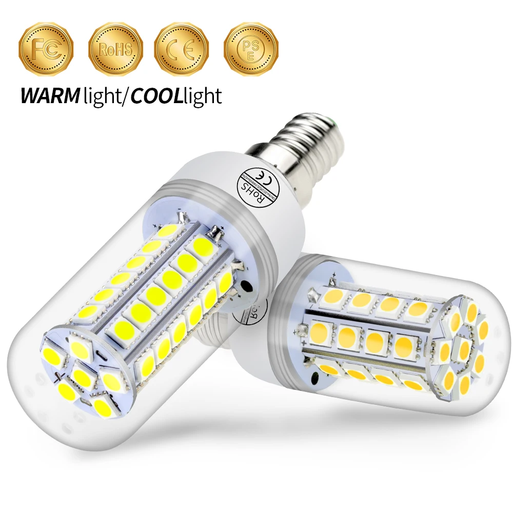 

E14 LED Corn Lamp Bulb 220V 5050 SMD Lampara Led 3W 5W 7W 9W Bombillas LED E27 Energy saving Light Bulb For Home 24 30 36 48leds