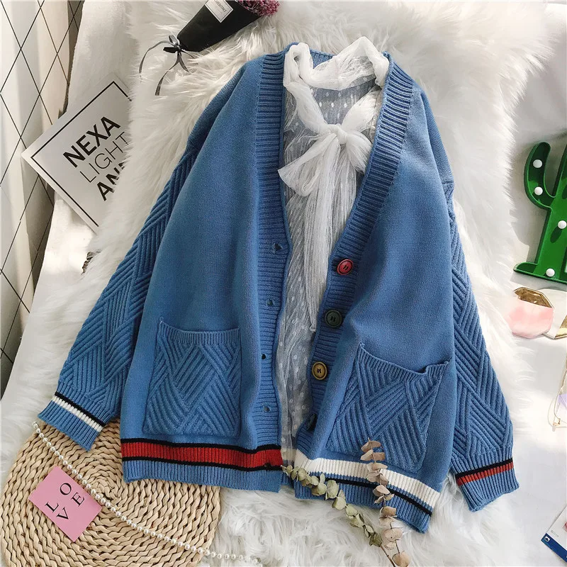 2019 Spring Autumn Women Cardigan Knitted Sweater Coat Woman Long Sleeve Single-breasted Casual V-Neck Cardigan Coat cc668
2019 Spring Autumn Women Cardigan Knitted Sweater Coat Woman Long Sleeve Single-breasted Casual V-Neck Cardigan Coat cc668