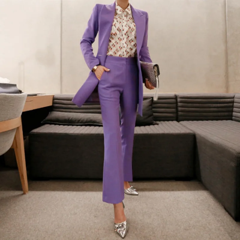Fashion Double Breasted Women Pant Suit Notched Long Blazer Jacket and Straight Pant Casual 2 Pieces Set Slim Work Business Set
Fashion Double Breasted Women Pant Suit Notched Long Blazer Jacket and Straight Pant Casual 2 Pieces Set Slim Work Business Set