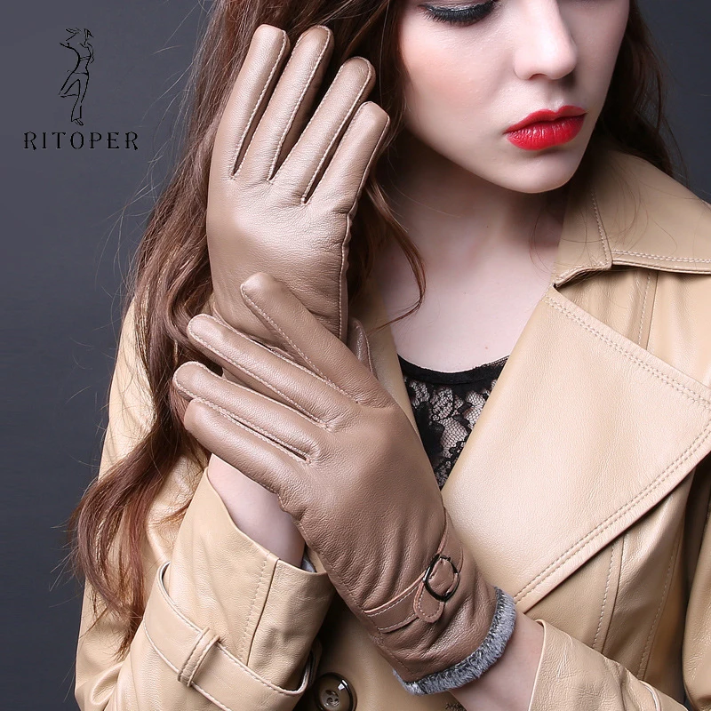 RITOPER Women Genuine Leather Real Sheepskin Plus Velvet Thickening Touch Screen Gloves Elegant Fashion Brand Winter Warm Mitten
RITOPER Women Genuine Leather Real Sheepskin Plus Velvet Thickening Touch Screen Gloves Elegant Fashion Brand Winter Warm Mitten