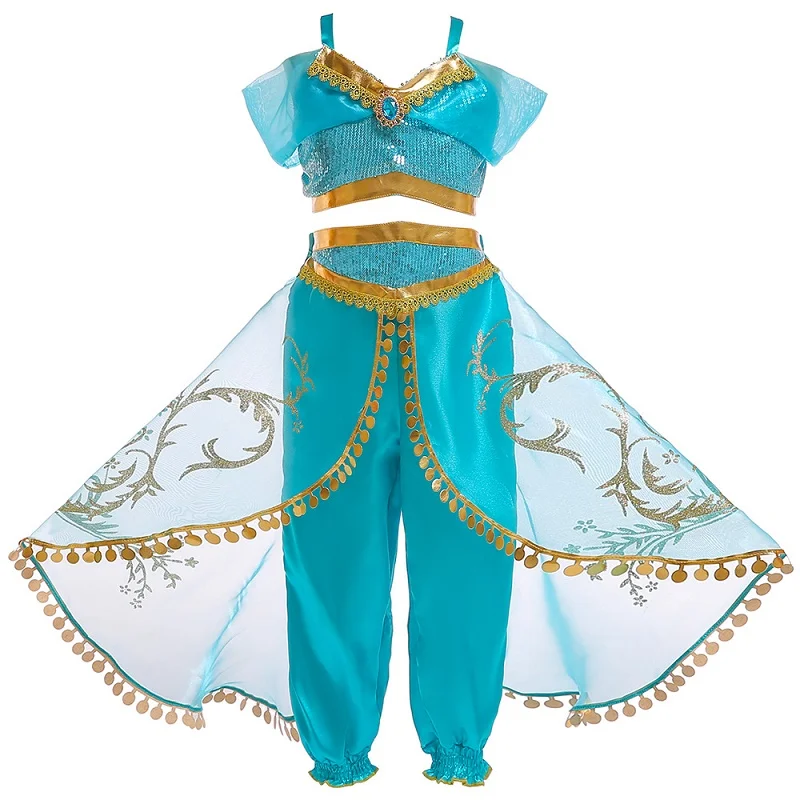 2019 Aladdin Goddess Jasmine dress set Girls party Dresses fantasy Cosplay Girl Clothes Birthday Princess Dress Children clothes
2019 Aladdin Goddess Jasmine dress set Girls party Dresses fantasy Cosplay Girl Clothes Birthday Princess Dress Children clothes