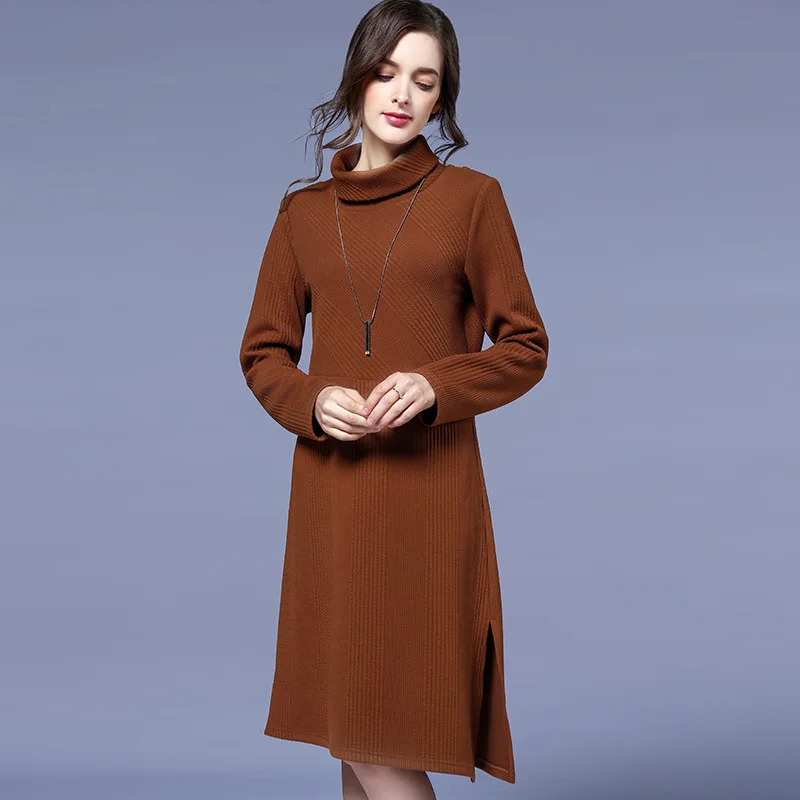 Large size ladies high-necked long sleeve figured cloth dress fashion lace stitching double slits female dresses OM3765
Large size ladies high-necked long sleeve figured cloth dress fashion lace stitching double slits female dresses OM3765