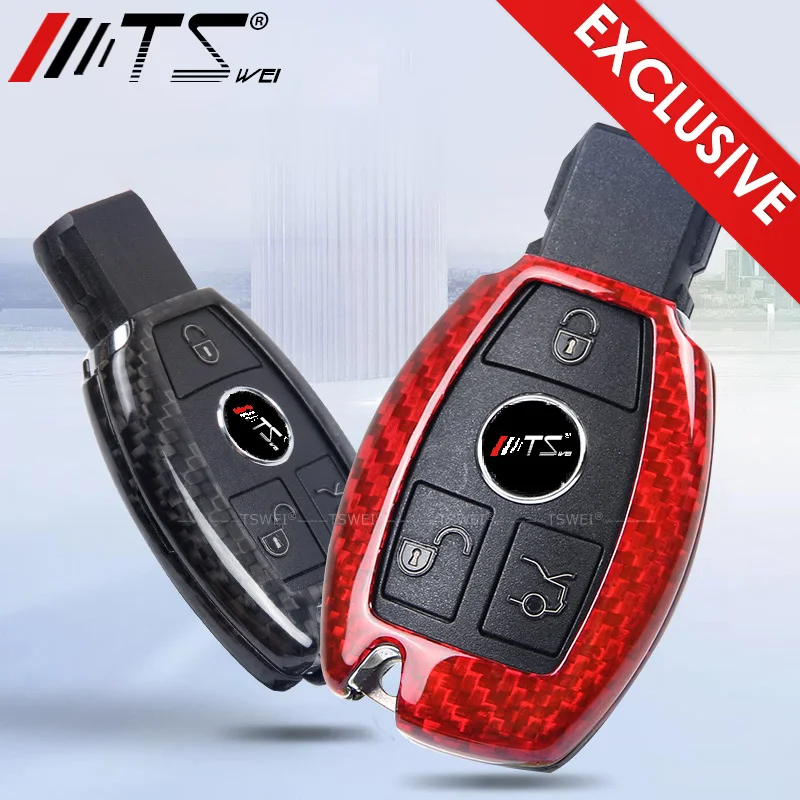 Чехол для автомобильного ключа из углеродного волокна чехол Mercedes Benz W204 W205 W212 C S E