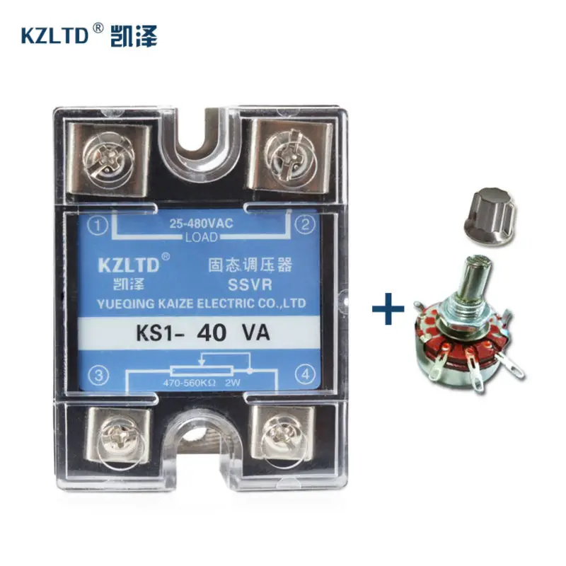 SSR-40VA Voltage Regulator Solid State 40A 25~480VAC rele con telecomando for PID Temperature Controller + Potentiometers * 1PC
SSR-40VA Voltage Regulator Solid State 40A 25~480VAC rele con telecomando for PID Temperature Controller + Potentiometers * 1PC