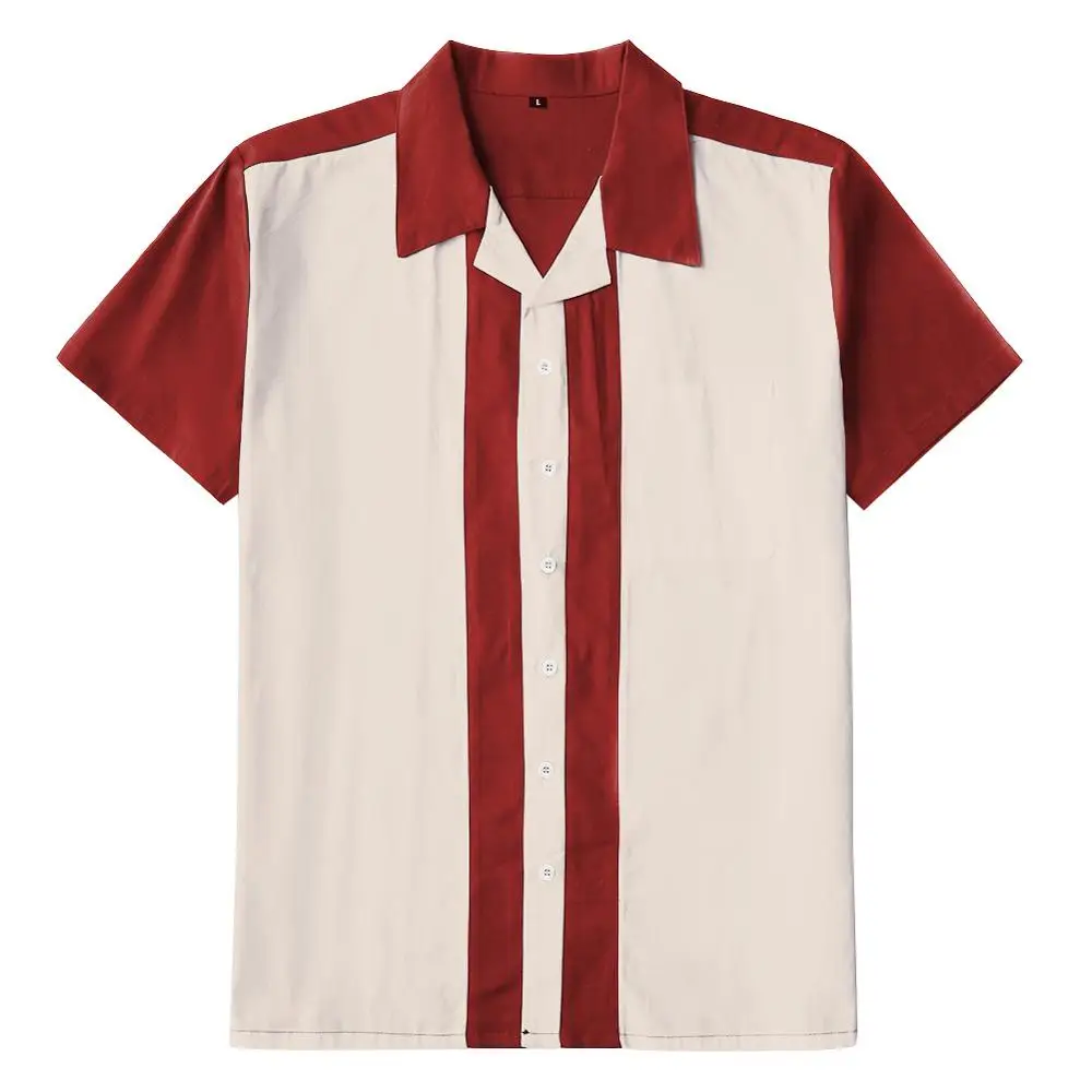 Vertical Striped Men's Bowling Shirts Cotton Designer Shirts Red Short Sleeve Camiseta Retro Hombre Button-Down Dress Shirt Men
Vertical Striped Men's Bowling Shirts Cotton Designer Shirts Red Short Sleeve Camiseta Retro Hombre Button-Down Dress Shirt Men