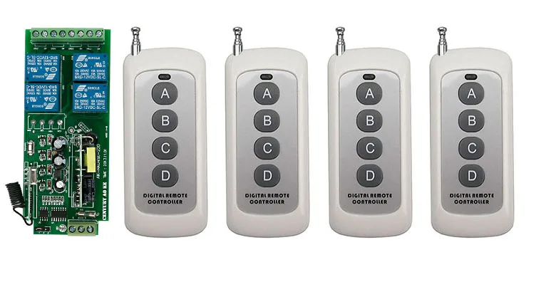 AC85v~250V 110V 220V 4CH RF Wireless Remote Control Relay Switch Security System tubular motor garage door shutters/ lamp
AC85v~250V 110V 220V 4CH RF Wireless Remote Control Relay Switch Security System tubular motor garage door shutters/ lamp