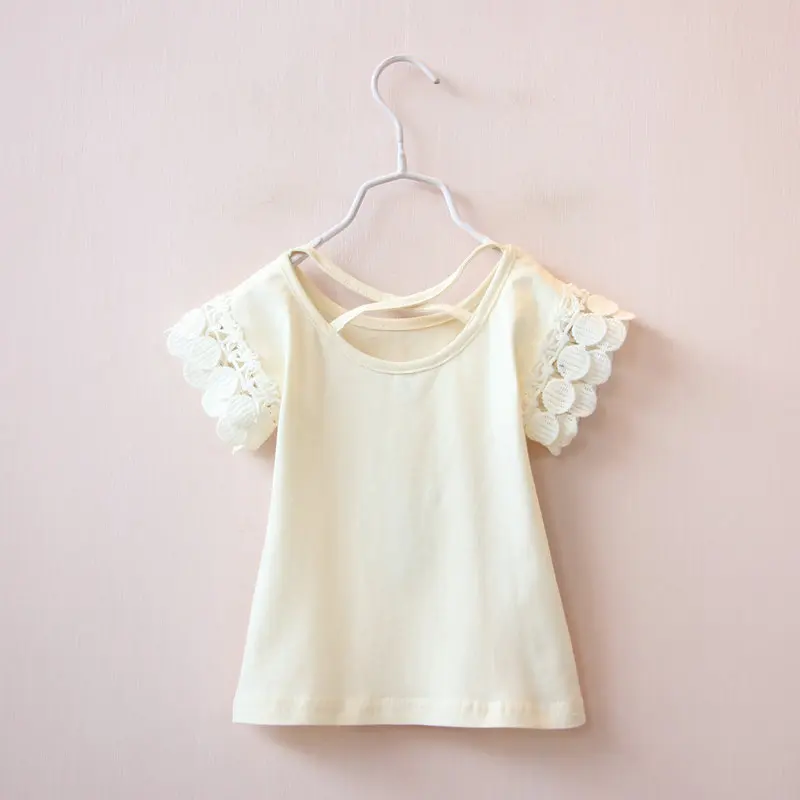 Softu/Кружевная футболка принцессы для девочек милые детские футболки с короткими