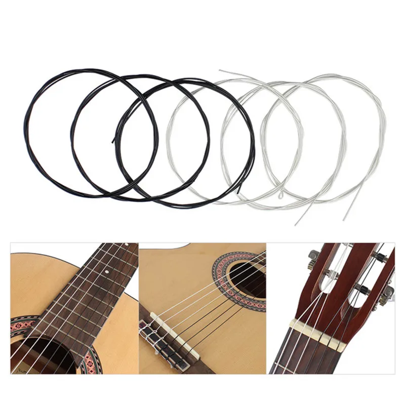 6pcs Full Size Black and White Classical Guitar String Musical Instrument Parts Accessories
6pcs Full Size Black and White Classical Guitar String Musical Instrument Parts Accessories