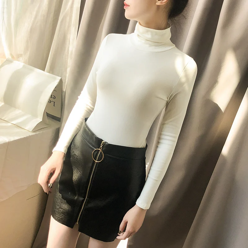 Spring and Autumn Winter Women's Long Sleeve Slim Thin Solid Color Joker High Collar Base Large Size Stretch T-Shirt JQ225
Spring and Autumn Winter Women's Long Sleeve Slim Thin Solid Color Joker High Collar Base Large Size Stretch T-Shirt JQ225