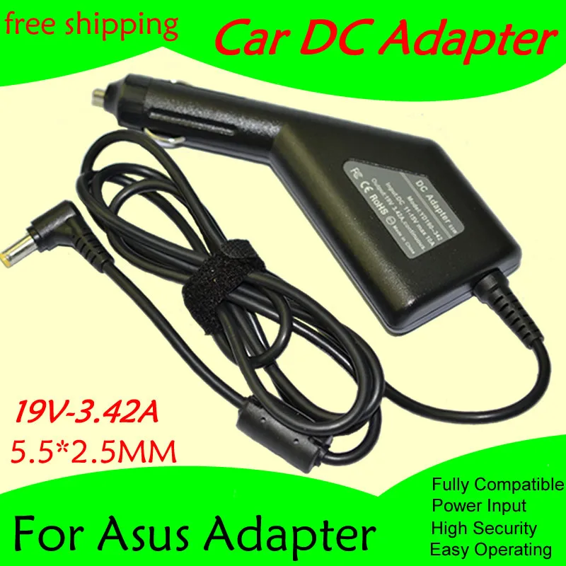 Free shipping High quality DC Power Car Adapter Charger 19V 3.42A For Laptop Asus 5.5*2.5MM 65W Input DC11-15V max 10A
Free shipping High quality DC Power Car Adapter Charger 19V 3.42A For Laptop Asus 5.5*2.5MM 65W Input DC11-15V max 10A