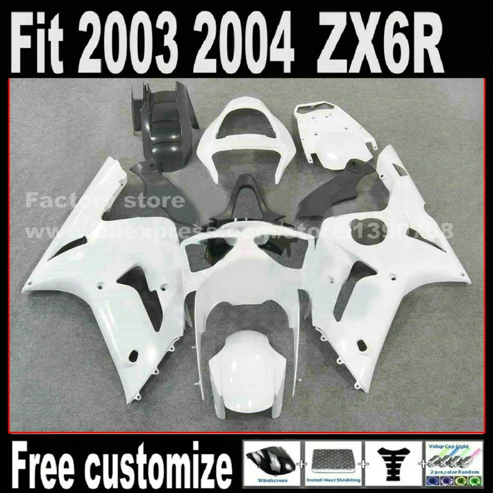 high quality fairing kit for 2003 2004 Kawasaki ZX6R Ninja 636 black white ZX636 ZX-6R 03 04 Fairings set CF8
high quality fairing kit for 2003 2004 Kawasaki ZX6R Ninja 636 black white ZX636 ZX-6R 03 04 Fairings set CF8