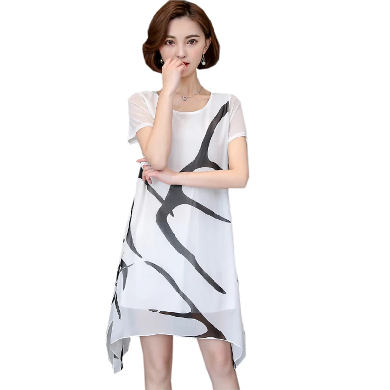 2018 Summer Floral Print Chiffon Dress Female O-neck Short Sleeve Mini Dress Ladies Elegant Dress Loose Plus Size Dress FP0791
2018 Summer Floral Print Chiffon Dress Female O-neck Short Sleeve Mini Dress Ladies Elegant Dress Loose Plus Size Dress FP0791