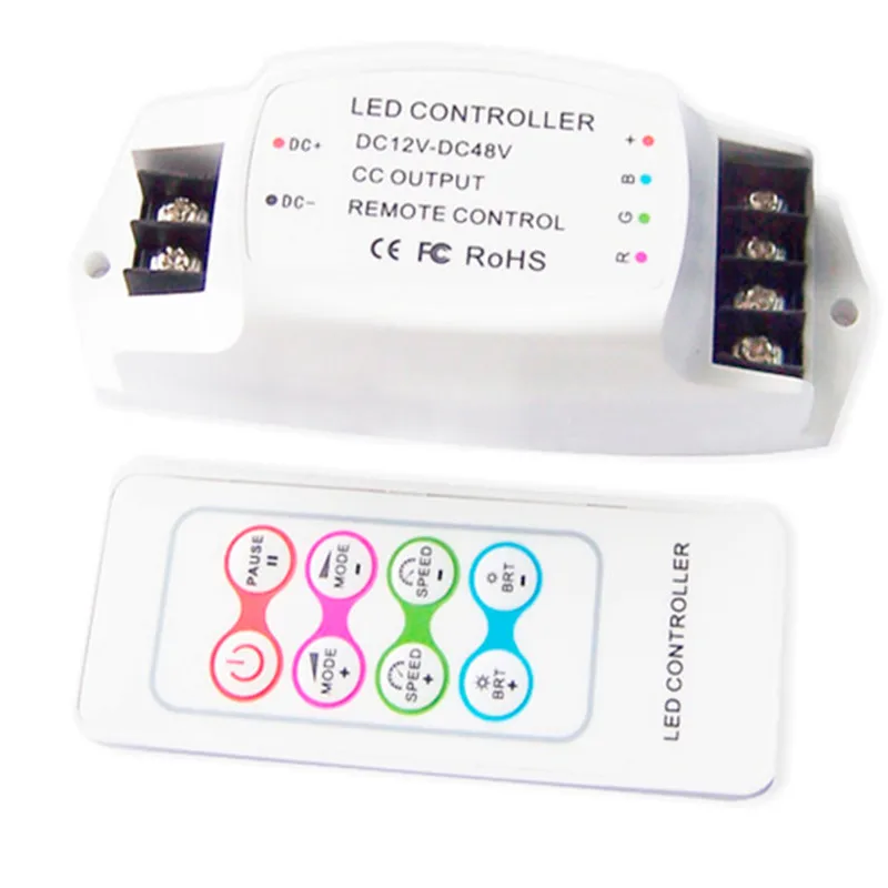 New Led RGB Strip Controller 12V-48V 350mA 700mA Constant Current Output 4096 Scale Level 17 Rgb Mode RF Remote Wireless
New Led RGB Strip Controller 12V-48V 350mA 700mA Constant Current Output 4096 Scale Level 17 Rgb Mode RF Remote Wireless