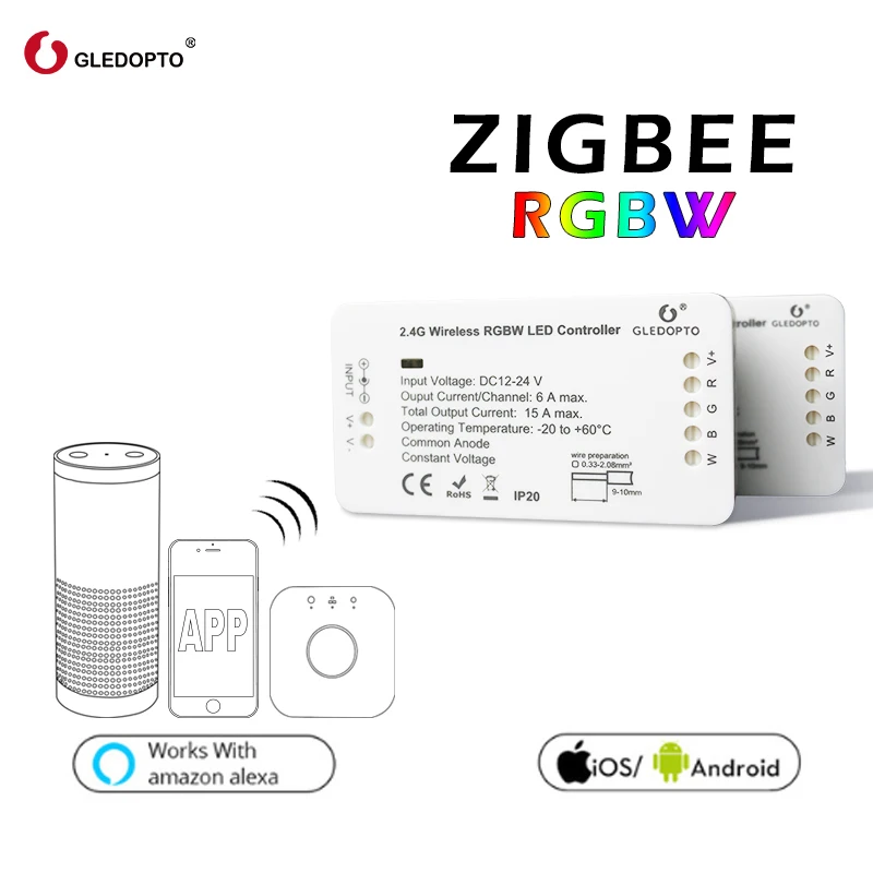 GLEDOPTO ZIGBEE bridge Led Controller RGBW dimmer strip Controller DC12/24V compatible with LED echo zll standard LED
GLEDOPTO ZIGBEE bridge Led Controller RGBW dimmer strip Controller DC12/24V compatible with LED echo zll standard LED