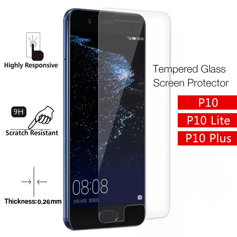 2.5D HD закаленное стекло для Huawei P10 Lite защита экрана P10Lite P10Plus P 10 Plus защитная
