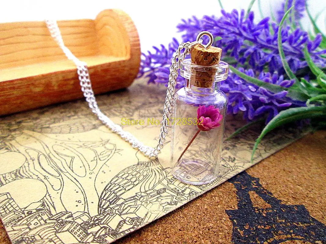 12pcs/lot Fashion dry flower necklace beautiful dry flower in 2mml bottle there are five colors Charm Pendant necklace
12pcs/lot Fashion dry flower necklace beautiful dry flower in 2mml bottle there are five colors Charm Pendant necklace