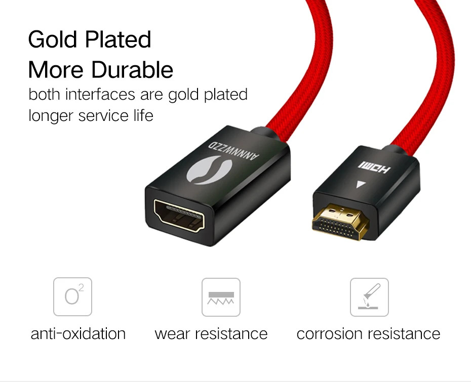 HDMI Удлинительный кабель для мужчин и женщин 30 см/50 см/1 м/2 м/3 м 4 к 3D 1 в расширенный