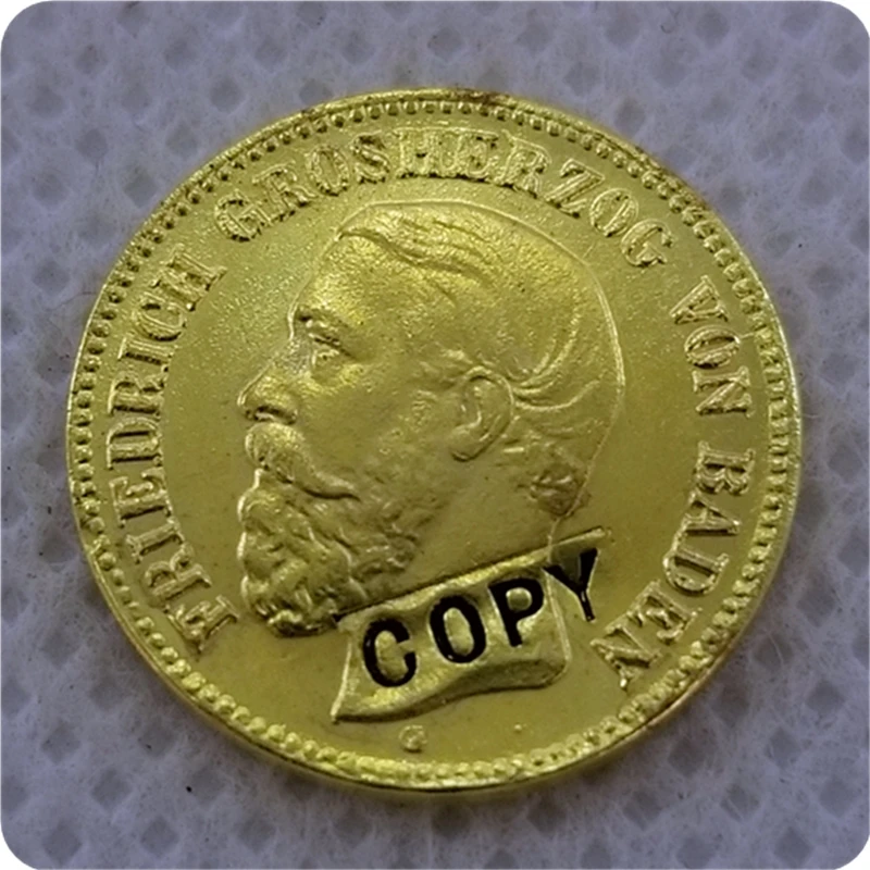 1877 немецкие Штаты 5 Mark Friedrich I золотые копии монет памятные монеты Реплика медаль