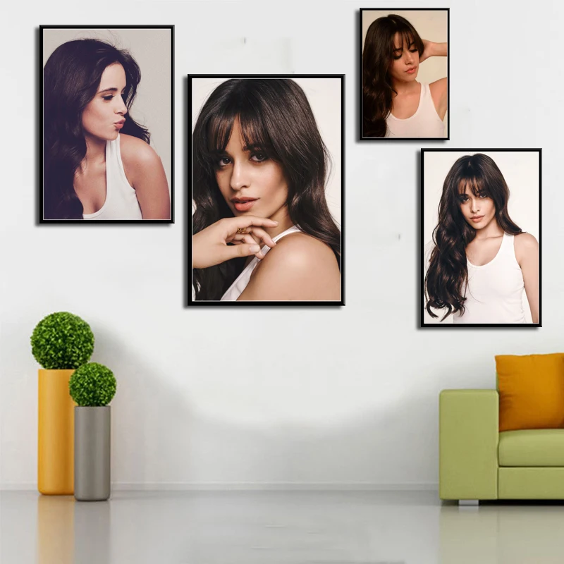 P026 Камила Cabello поп-музыка ПЕВЕЦ звезда красота Искусство Живопись Шелковый Холст