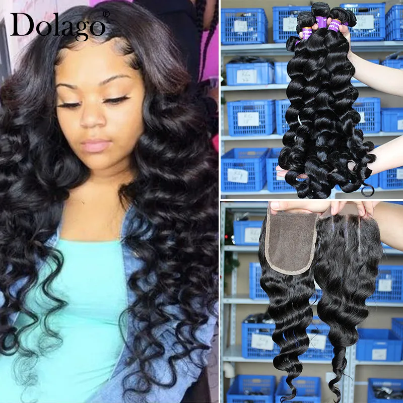 Loose Wave Bundles With Closure 3 Human Hair Weave Bundles With Lace Closure 4 Dolago Brazilian Virgin Hair Products Extension
Loose Wave Bundles With Closure 3 Human Hair Weave Bundles With Lace Closure 4 Dolago Brazilian Virgin Hair Products Extension