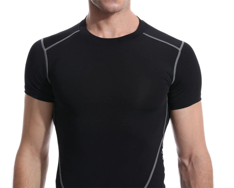 Men's Gym Tight Training Sports T-shirt Running Bodybuilding Fitness Clothes Breathable High Speed Dry Short Sleeved Tees 1023 | Спорт и