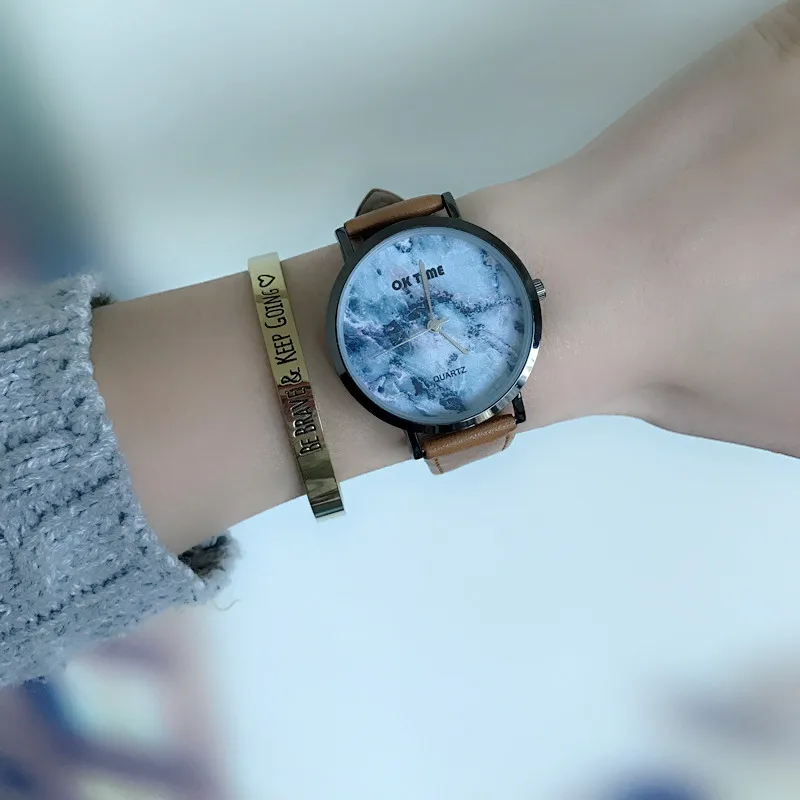 3 цвета Высокое качество Новый цветной мрамор простой дизайн тонкий чехол часы