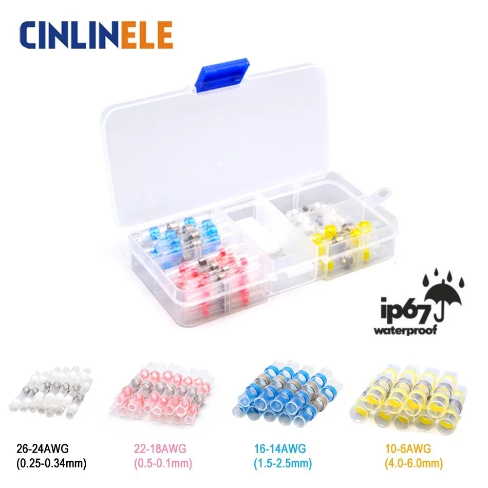 50Pcs&100Pcs Set Heat Shrink Wire Connectors Solder Sleeves Waterproof Fast Butt Terminals Terminator Electrical Electrician SST
50Pcs&100Pcs Set Heat Shrink Wire Connectors Solder Sleeves Waterproof Fast Butt Terminals Terminator Electrical Electrician SST