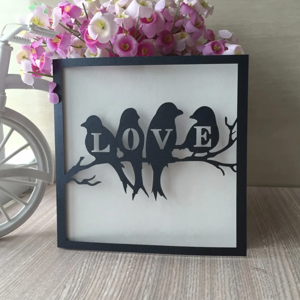 50pcs New Design Love Bird pearlized Paper Craft Wedding Invitation Card Gift Card Wedding Party Birthday Decoration Supplier
50pcs New Design Love Bird pearlized Paper Craft Wedding Invitation Card Gift Card Wedding Party Birthday Decoration Supplier