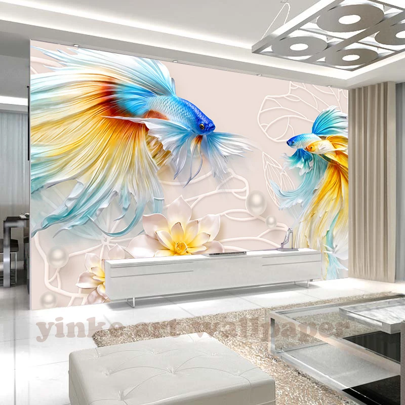 photo wallpaper wall painting modern art non woven paper 3d TV contracted relief goldfish lotus flowers large mural wall paper
photo wallpaper wall painting modern art non woven paper 3d TV contracted relief goldfish lotus flowers large mural wall paper