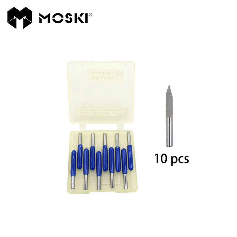 MOSKI ,10pcs 3.175mm Flat Bottom wood Router machine Tools Cutting Bits Carving V Shape Engraving tool PCB Cutters
MOSKI ,10pcs 3.175mm Flat Bottom wood Router machine Tools Cutting Bits Carving V Shape Engraving tool PCB Cutters