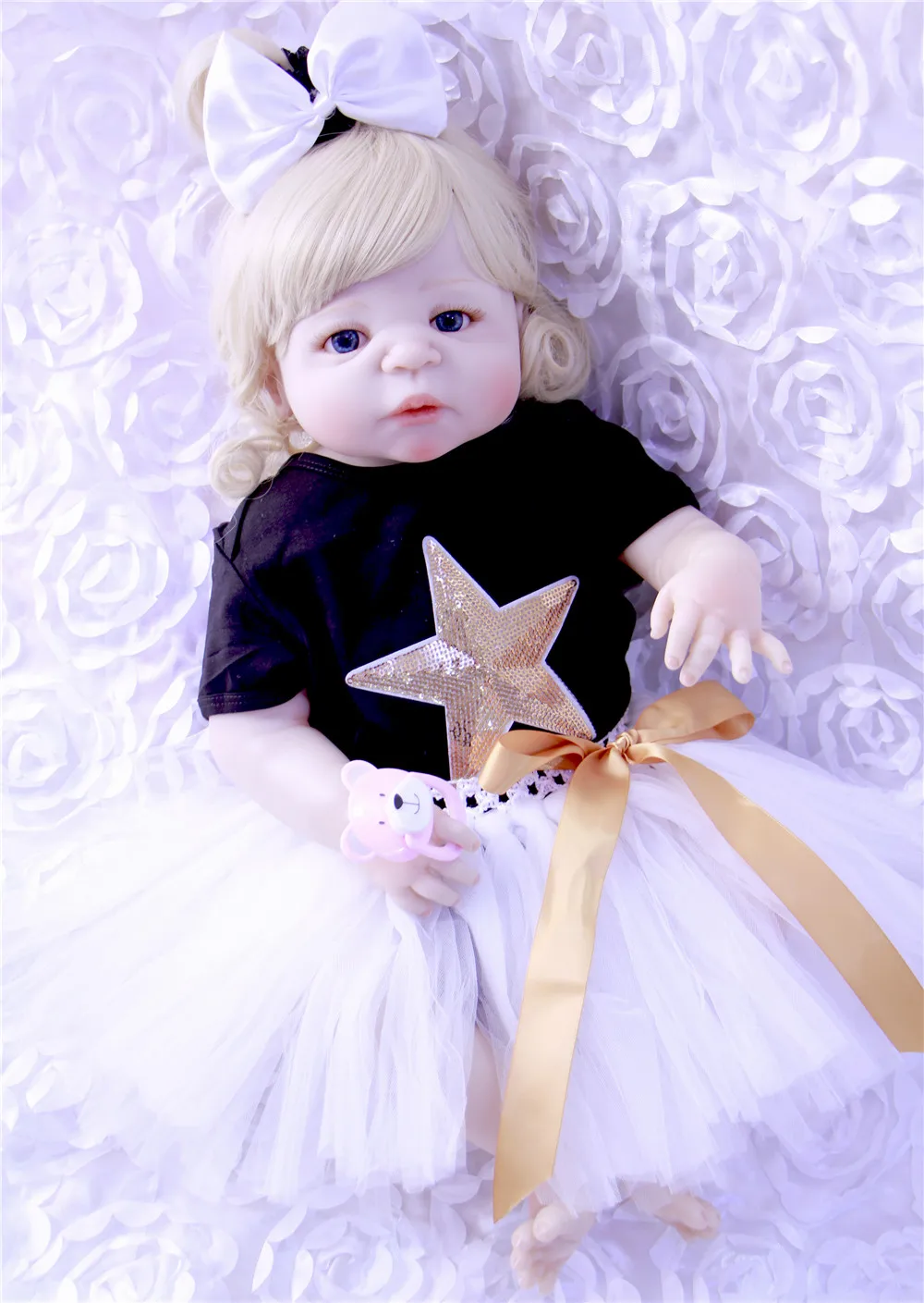 NPK 57CM Real Full Body Silicone Girl Reborn Baby Doll Bath Toys Lifelike Princess Doll curly hair bebe bonecas reborn
NPK 57CM Real Full Body Silicone Girl Reborn Baby Doll Bath Toys Lifelike Princess Doll curly hair bebe bonecas reborn