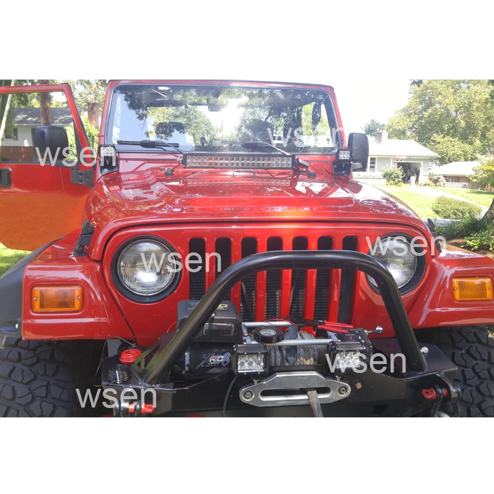 Upper Engine Hood 22 inches Single or Dual Row LED Light Bar Mount Brackets For 1997-2006 Jeep Wrangler TJ LJ
Upper Engine Hood 22 inches Single or Dual Row LED Light Bar Mount Brackets For 1997-2006 Jeep Wrangler TJ LJ