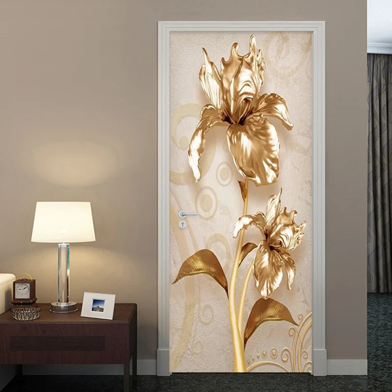 PVC Self-Adhesive Waterproof Door Sticker Wallpaper 3D Luxury Golden Flower Murals European Style Living Room Home Decor Sticker
PVC Self-Adhesive Waterproof Door Sticker Wallpaper 3D Luxury Golden Flower Murals European Style Living Room Home Decor Sticker