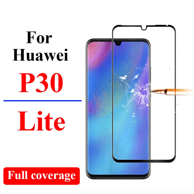 Защитное стекло с полным покрытием для huawei p30 lite закаленное защиты экрана