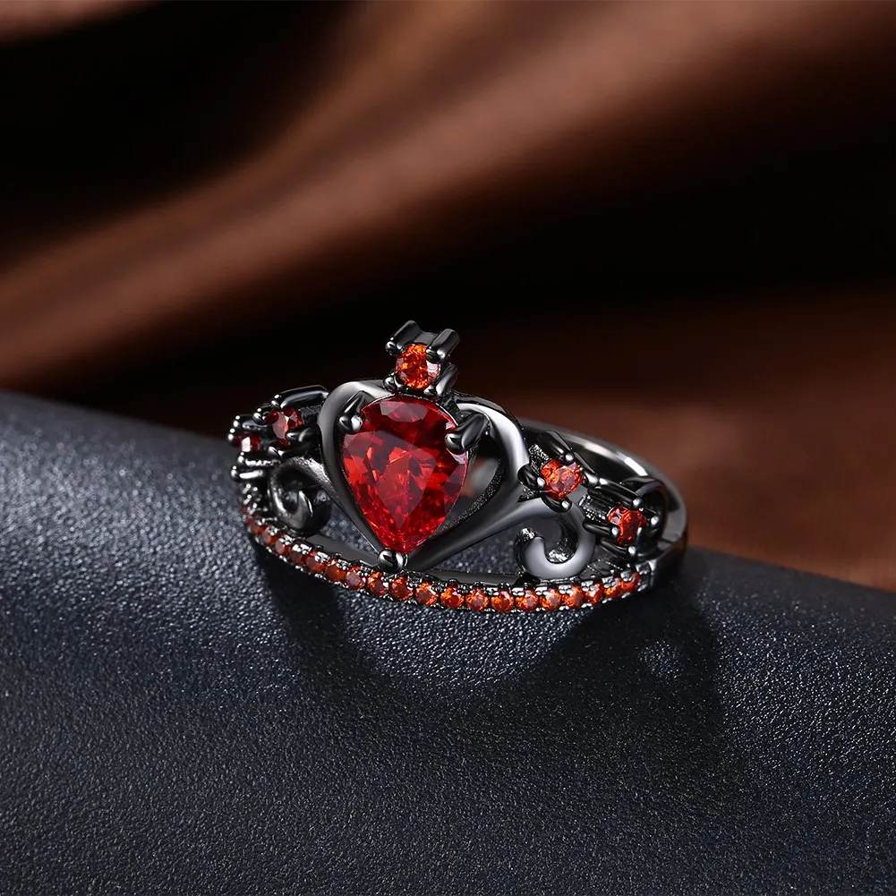 Vintage Black Gun Plated Garnet Crown Shaped Red Cubic Zirconia Best love Gift Party Wedding Ring AR2099
Vintage Black Gun Plated Garnet Crown Shaped Red Cubic Zirconia Best love Gift Party Wedding Ring AR2099
