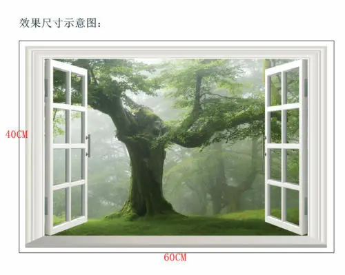 3D Big Old Green Forest Tree Window Wall Art Sticker Vinyl Mural Home Room Decor Decals
3D Big Old Green Forest Tree Window Wall Art Sticker Vinyl Mural Home Room Decor Decals