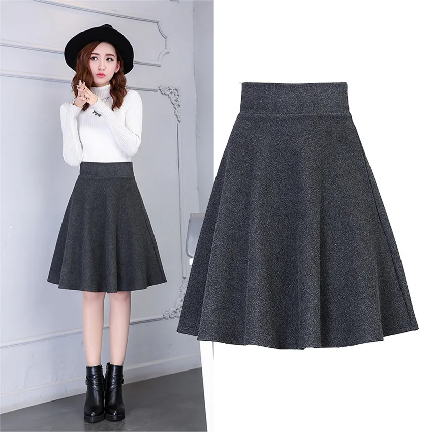 Autumn Winter Women Woolen Skirts Vintage Lady High Waist Skirt Slim put on a large Big Size Female A-line Skirt Outwear WZ629
Autumn Winter Women Woolen Skirts Vintage Lady High Waist Skirt Slim put on a large Big Size Female A-line Skirt Outwear WZ629