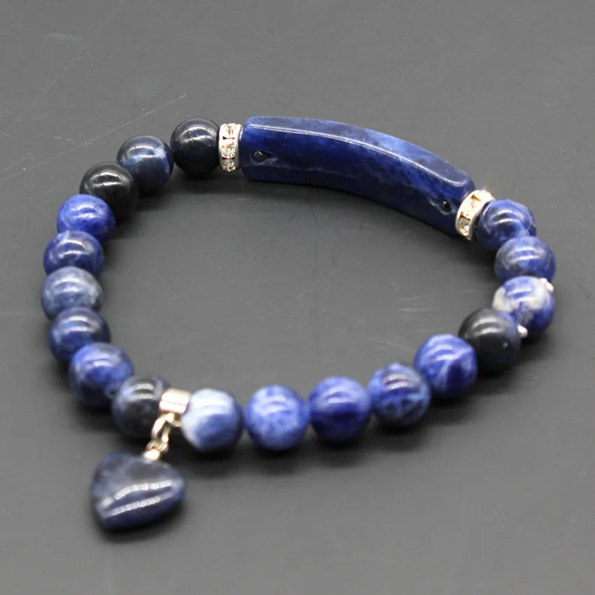 Trendy-beads Silver Plated Cute Heart Connect Rectangle Blue-vein Stone Handmade Bracelet
Trendy-beads Silver Plated Cute Heart Connect Rectangle Blue-vein Stone Handmade Bracelet