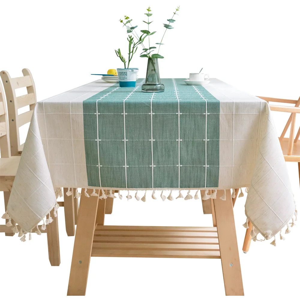 Thicken Cotton Linen Tablecloth Green Plaid Woven Striped Stitching Table Cloth Lace Pendant Decor Rectangular Table Cover
Thicken Cotton Linen Tablecloth Green Plaid Woven Striped Stitching Table Cloth Lace Pendant Decor Rectangular Table Cover