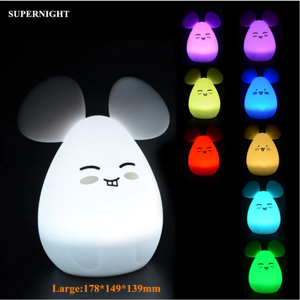 Silicone Mouse Cat LED Night Light Touch Sensor 9 Colors USB Battery Powered Bedroom Bedside Lamp for Children Kids Baby Gift
Silicone Mouse Cat LED Night Light Touch Sensor 9 Colors USB Battery Powered Bedroom Bedside Lamp for Children Kids Baby Gift