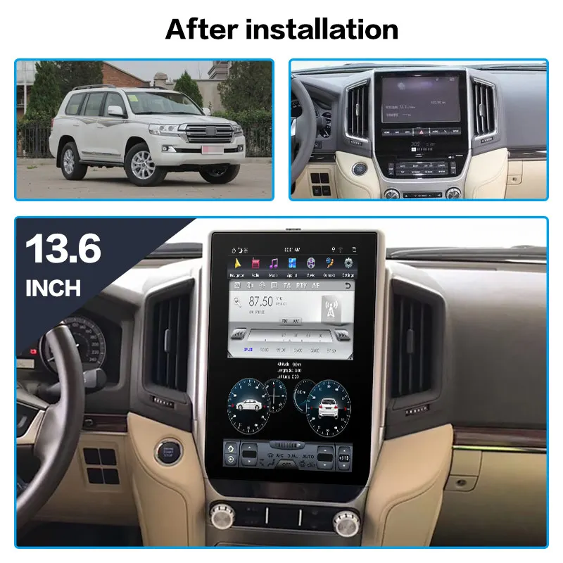 Автомобильный DVD-плеер, 13,6 дюйма, в стиле Tesla, на Android, с GPS-навигацией, для Toyota Land Cruiser LC200 2016-2018, автомобильное радио, стерео, мультимедиа
Автомобильный DVD-плеер, 13,6 дюйма, в стиле Tesla, на Android, с GPS-навигацией, для Toyota Land Cruiser LC200 2016-2018, автомобильное радио, стерео, мультимедиа