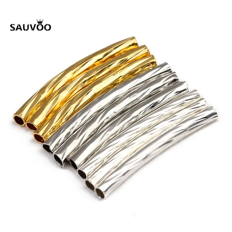 100 Pcs/Lot 2*20mm Gold Silver Rhodium Color Copper Curved Long Tube Beads Connectors DIY Necklace Bracelet Findings Material
100 Pcs/Lot 2*20mm Gold Silver Rhodium Color Copper Curved Long Tube Beads Connectors DIY Necklace Bracelet Findings Material